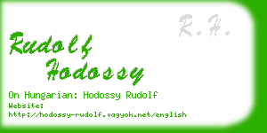 rudolf hodossy business card